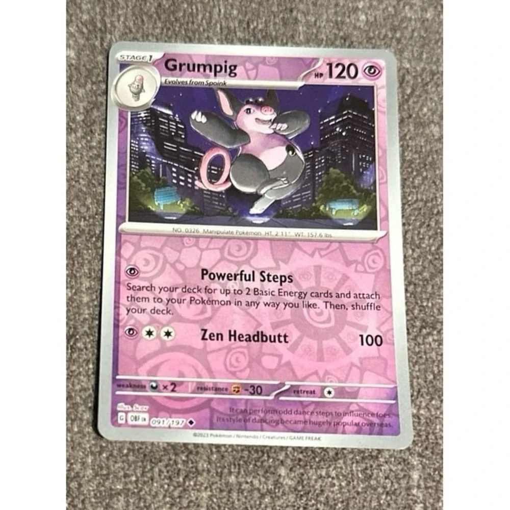 Grumpig Holographic Pokemon‎ Card
